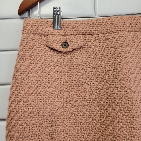 J.CREW THE PENCIL SKIRT Pink Soft Wool Blend Tweed Textured Skirt Rear Zip Size - Picture 6 of 7